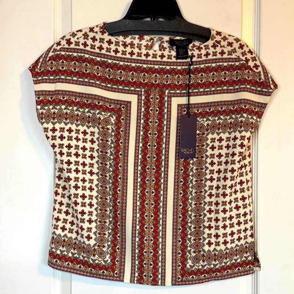 Rachel Zoe Vibrant Red/Yellow Women's Top Size - XS